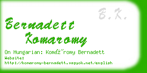 bernadett komaromy business card